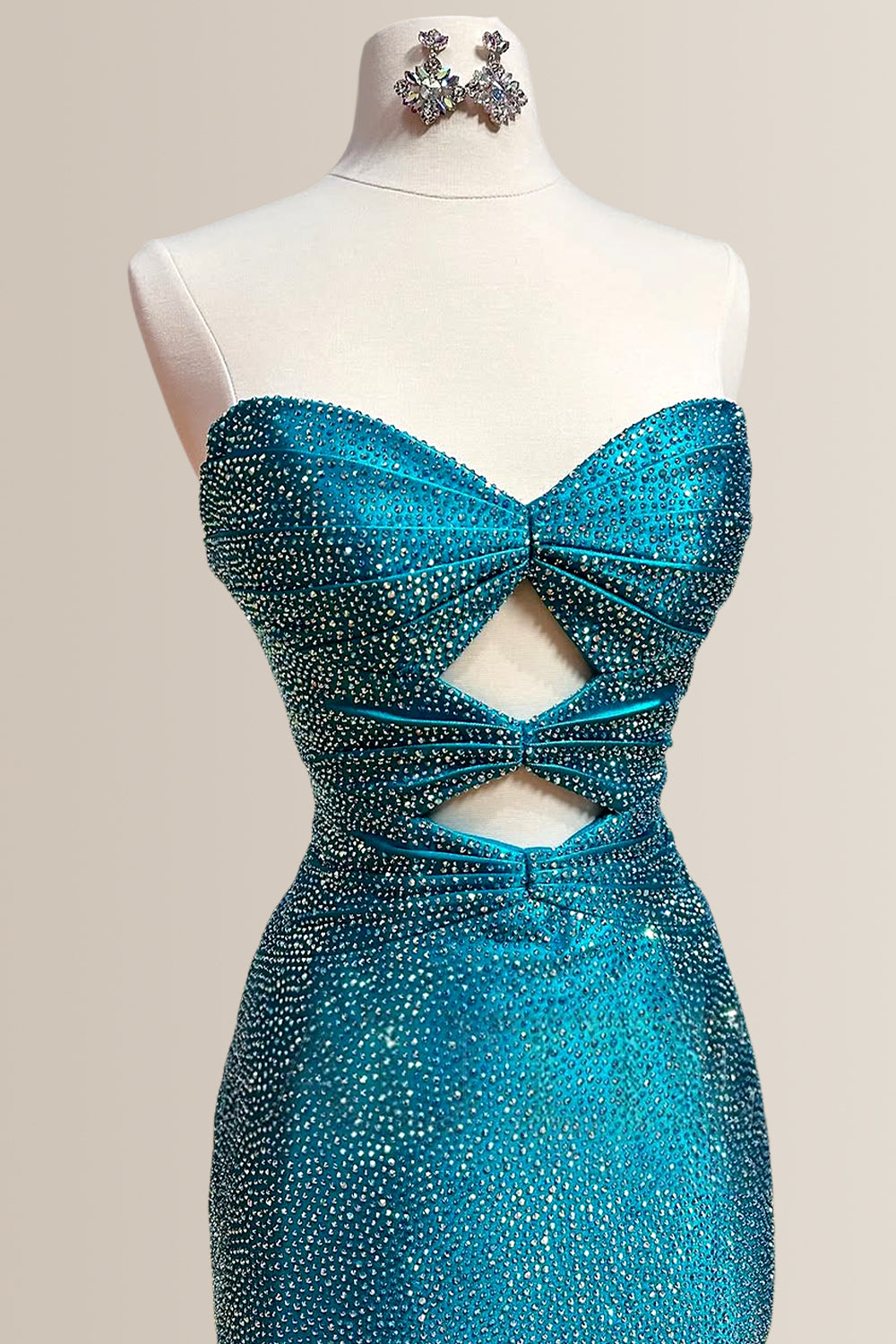 Sexy Dark Blue Mermaid Sweetheart Long Beaded Prom Party Dress